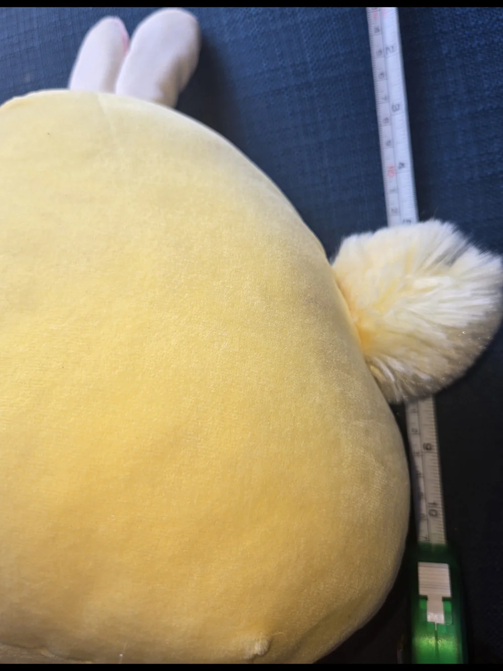 Squishmallo Cute Yellow Plush Chick with Pink Bunny Ears